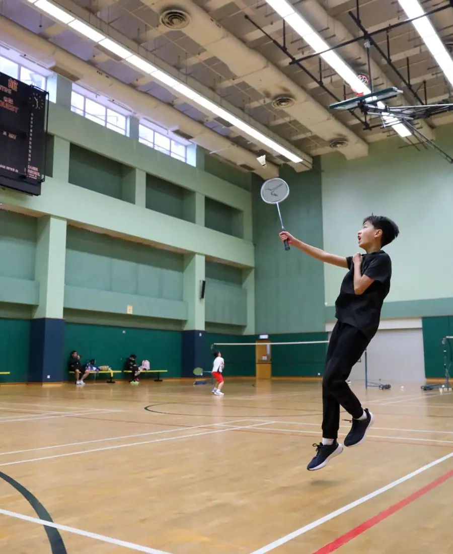 Badminton action
